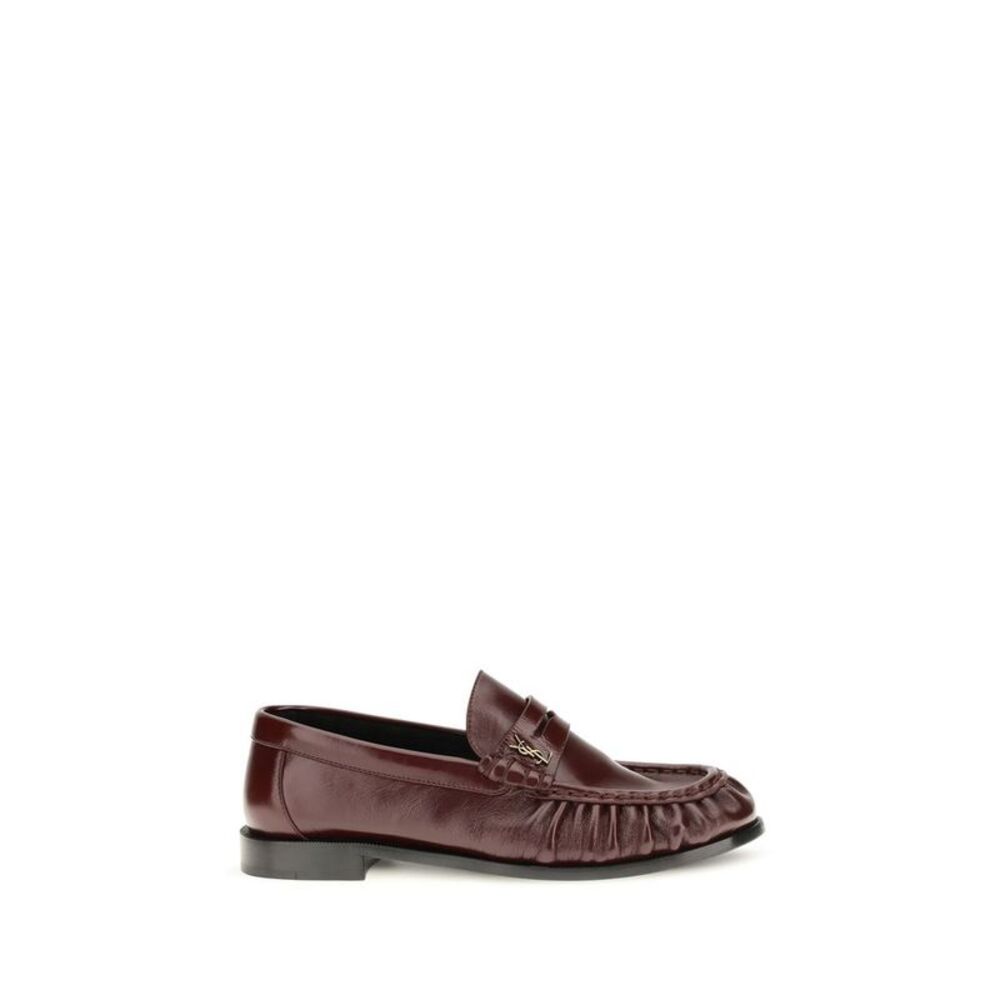 Saint Laurent Bordeaux Lamb Ovis Aries Slip-On Women's Loafers